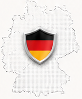 Deutschlandkarte mit Schutzschild